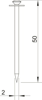 OBO 500 50 Impu-Stahlnadel gehärtet 