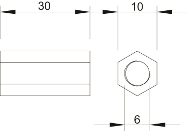 OBO 965 M6X30 G Distanzmuffe M6x30mm Zn 