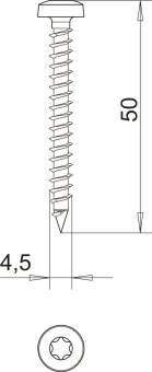 OBO 4758T 4.5x50 Golden-Sprint-Schraube 