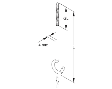 Kleinhuis Deckenhaken Holzgewinde  21/50 