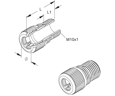 HKL Klemmnippel Ms M10x1             103 