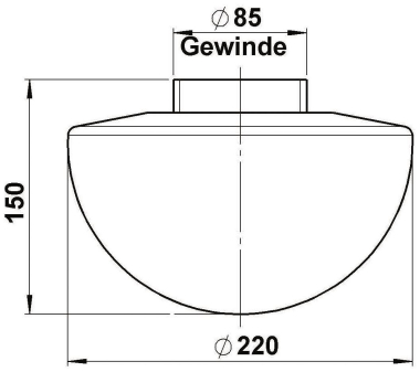 ALBE Glas opal matt, 220 mm     90210147 