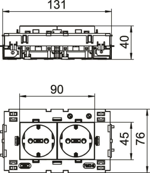 OBO STD-D0C8 RW2 Steckdose 0° 2f 