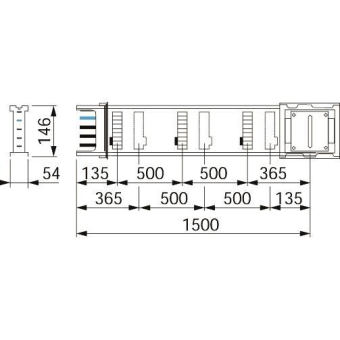 GS Schienenkasten gerade    KSA250ED4156 