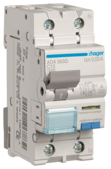 Hager Fi-LS 1P+N 10kA C-13A 30mA ADA563D 