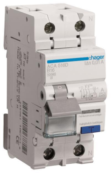 Hager Fi-LS 1P+N 10kA B-16A 10mA ACA516D 