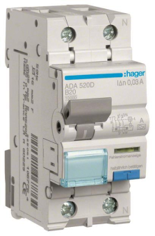Hager Fi-LS 1P+N 10kA B-20A 30mA ADA520D 