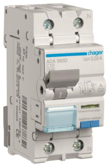 Hager Fi-LS 1P+N 10kA C-10A 30mA ADA560D 