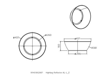 Philips Highbay Reflector AL-   75379299 