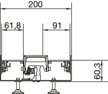 Hager Unterteil BKGD 200x60 m BKGD200601 