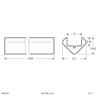 EVN Eck-Profil Aluminium-Profil  APES200 