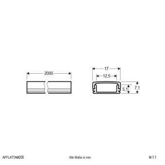 EVN Alu-Profil flach        APFLAT1AM200 