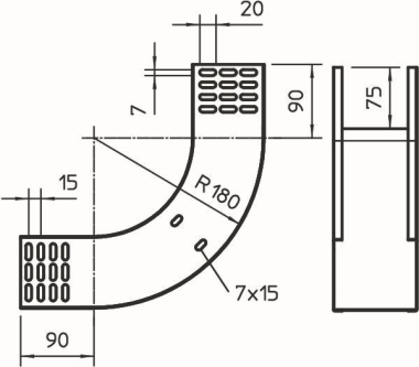 OBO RBV 850 S FT Vertikalbogen 90° 