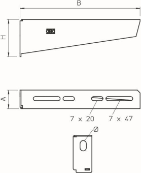 OBO MWA 12 21S FS Wand/Stielausleger 