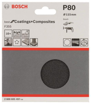 Bosch 10Schleifblatt Papier   2608605497 