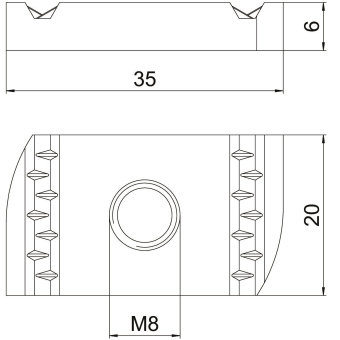 OBO MS41SN M8 A4 Gleitmutter 