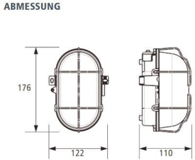 LTEK LED Ovalleuchte Glas IP44  OBH-XW 