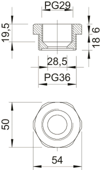 OBO 107 R PG36-29 PA Reduktion PG36-PG29 