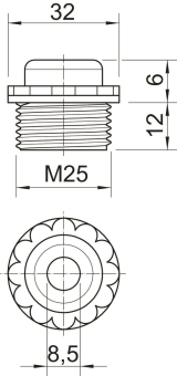 OBO 90 M25 OF Einschraubnippel offene 