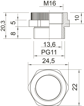 OBO 107 ADA PG11-M16 Adapter PG-M 