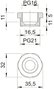 OBO 107 R PG21-16 PA Reduktion PG21-PG16 