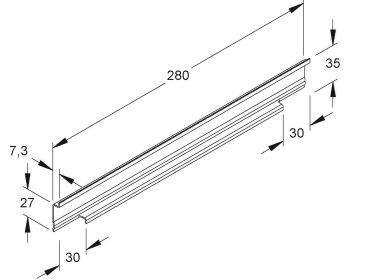 NIED Gerätekanal-Adapterschiene TS 35T60 
