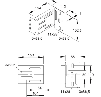 Niedax Weitspannholm         WHAS 105 E3 