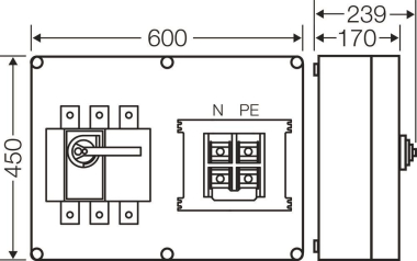 Hensel Lasttrennschaltergehäuse  Mi 7665 