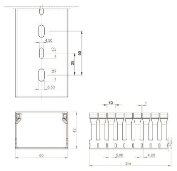 Unex Verdrahtungskanal 42x60    40.60.77 