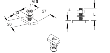 Niedax Hammerkopfschraube M6 m HM 306/30 