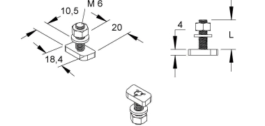 Niedax Hammerkopfschraube M6  HM 0306/30 
