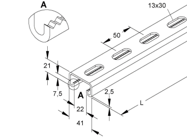 Niedax Ankerschiene C-Profil  2997Z/3 FL 