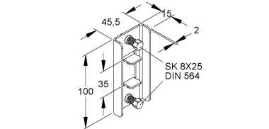 NIED Träger-Zwischenklemme,  TZK 86-96 S 