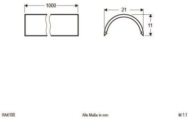 EVN RAK100 Abdeckprofil klar     RAK 100 