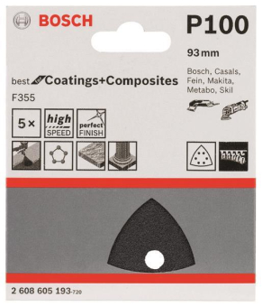 Bosch 5Schleifblatt F355 93mm 2608605193 