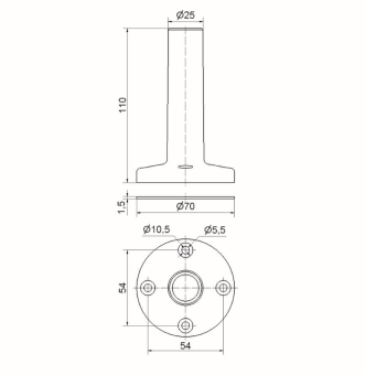 Werma Fuß m.integriertem Rohr   97584010 