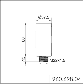 Werma Rohrverlängerung silber   96069804 