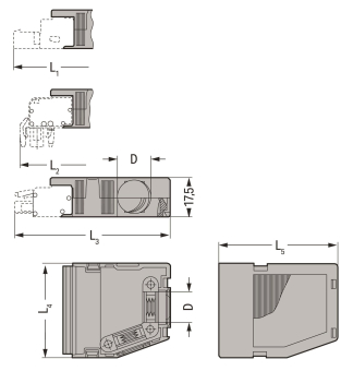 WAGO 232-663 Zugentlastungsgehäuse,grau 