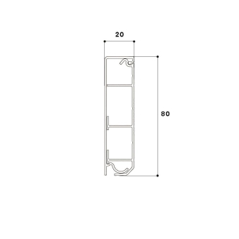 Sockelleistenkanal 4D 20x80-9010 