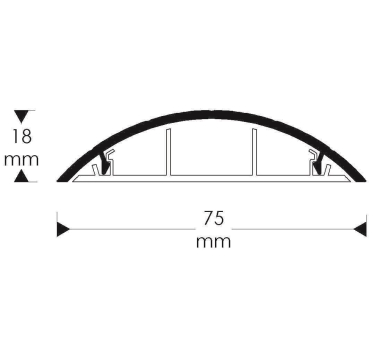 GGK Aufbodenkanal ABK 18x75-9005, PVC 