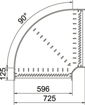 OBO RB 90 160 FS Bogen 90° f.Kabelrinne 