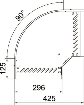 OBO RB 90 130 FT Bogen 90° f.Kabelrinne 
