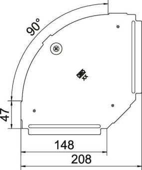 OBO RBD 90 150 DD Deckel f.90°-Bogen 
