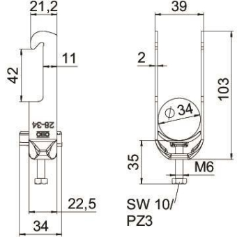 OBO BS-W1-K-34 FT Bügelschelle 2056 