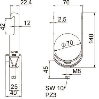 OBO BS-W1-K-70 FT Bügelschelle 2056 