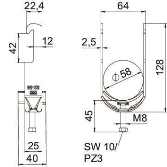 OBO BS-W1-K-58 FT Bügelschelle 2056 