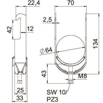 OBO BS-W1-M-64 A2 Bügelschelle 2056 