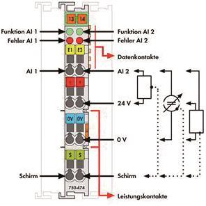 WAGO 750-474 2-Kanal-Analogeingang,4 