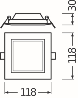 LEDV DL SLIM SQ105 6W/3000K WT IP20 