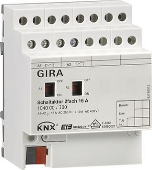 GIRA 104000 Schaltaktor 2fach 16A Hand 